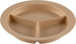 G.E.T. P-1530-T, Supermel Collection, Tan 9" 3-Compartment Melamine Plates (Pack of 12)