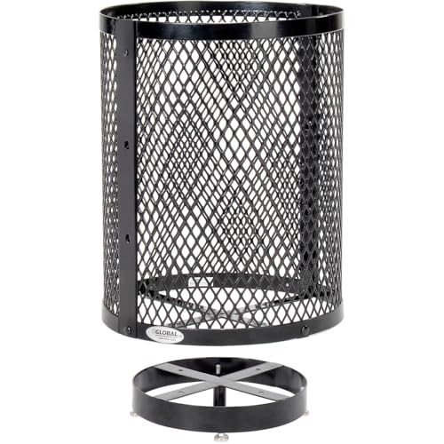 Global Industrial Black / 23.5 inches (Diameter) x 43 inches (Height) / Industrial Trash, Recycling & Compost