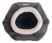 Cat Bed Model Gray Velvet by Armarkat – 18 x 18 x 14, Fabric, Gray, Model C80CSH/MB