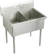 Elkay WNSF82420 Commercial 45" x 27-1/2" Floor Mount Double Compartment Scullery Sink