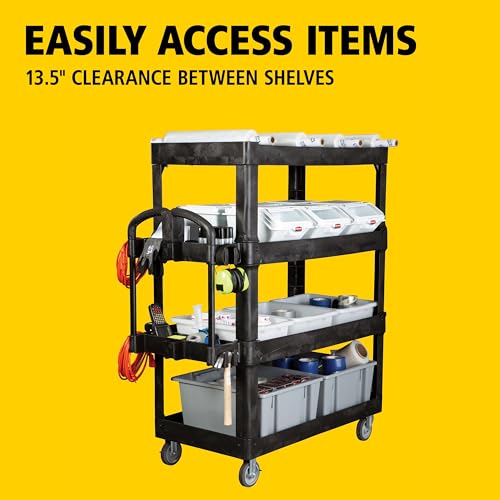 Rubbermaid Commercial Products Black / Large / 4-Shelf Service Carts