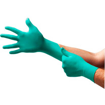 Touch N Tuff Disposable Gloves by Ansell – Medium, Nitrile, Green, Model 585835