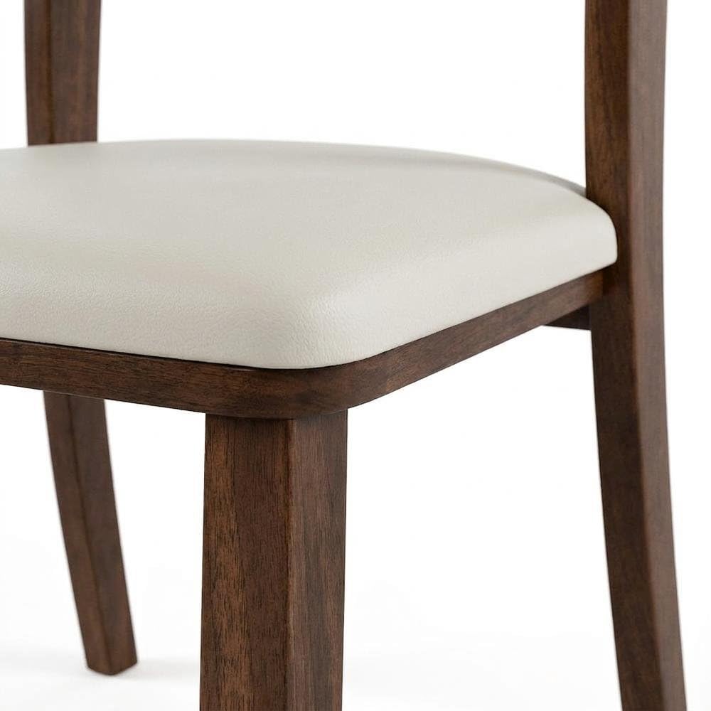Abigail IV Rich Walnut Dining Chair Set of by Starlight Canyon Home – Solid Rubberwood, Solid Wood, Fabric, Brown, Pack of 2