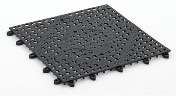 Hubert Black PVC Bar Mat - 12"L x 12"W