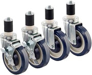 Krowne 30-129S Krowne Economy Series 1-5/8" Stem Work Table Caster, 5" Diameter, Swivel, (2) with Brake, 200 lbs per Caster Load Capacity (Set of 4)‌‌‍​​‌‌‌​‍​​‌‌‌​‍​‌​​‌​‍​​‌‌‌‌​‍​​‌‌​‌‍​​‌‌​​‍​​‌‌‌