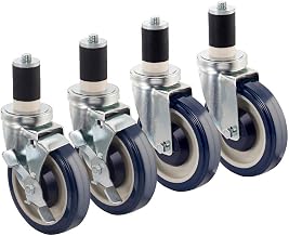 Krowne 30-129S Krowne Economy Series 1-5/8" Stem Work Table Caster, 5" Diameter, Swivel, (2) with Brake, 200 lbs per Caster Load Capacity (Set of 4)‌‌‍​​‌‌‌​‍​​‌‌‌​‍​‌​​‌​‍​​‌‌‌‌​‍​​‌‌​‌‍​​‌‌​​‍​​‌‌‌