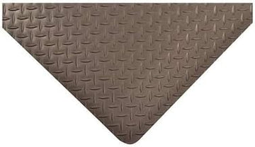 Notrax Antifatigue Mat, 8 ft. L x 3 ft. W, 1" Thickness, Vinyl, Diamond Plate, Black 519S0038BL - 1 Each