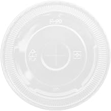 Karat C-KCL90 90mm Diameter Within Rim PET Flat Lid, Fits 12 oz - 22 oz Paper Cold Cups (Pack of 1000)