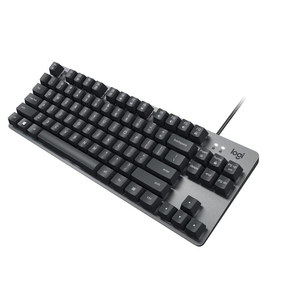 K835 TKL Wired Mechanical Keyboard with Aluminum Frame and Linear Red Switch by Logitech – Black / Black, Model 503080010100