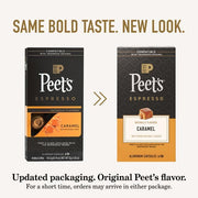 Peet's Coffee Caramel / 10 Count (Pack of 5) / Dark Roast Coffee Gifts