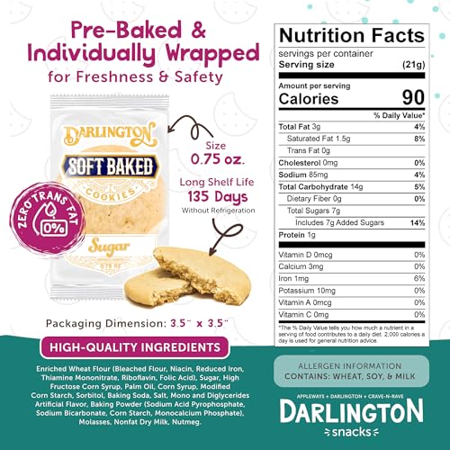Darlington Snacks Sugar (Original) / 216 Count (Pack of 1) / casual Sugar