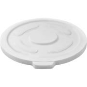 55 Gallon Garbage Can Lid by Global Industrial – 27-1/2" Diameter x 2-1/2"H, 55.0 gallons, Polyethylene Resin, White, Model XDW-L55WH