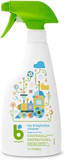 BabyGanics Toy & Highchair Cleaner Spray, Fragrance Free, 17oz Spray Bottle
