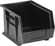 QUANTUM STORAGE SYSTEMS QUS239BR Ultra Stack & Hang Recycled Plastic Heavy Duty Part Organizer Black Bins 11" L x 9" W x 7" H 6 Pack
