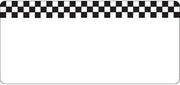HUBERT Deli Tag Write on Style with Black Checkerboard Design White Heat Resistant Merchandising Tag - 4 3/8 L x 2" H, 12/Bag