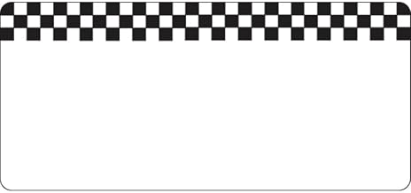 HUBERT Deli Tag Write on Style with Black Checkerboard Design White Heat Resistant Merchandising Tag - 4 3/8 L x 2" H, 12/Bag