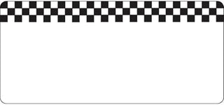 HUBERT Deli Tag Write on Style with Black Checkerboard Design White Heat Resistant Merchandising Tag - 4 3/8 L x 2" H, 12/Bag