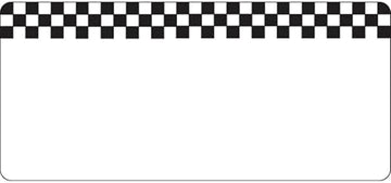 HUBERT Deli Tag Write on Style with Black Checkerboard Design White Heat Resistant Merchandising Tag - 4 3/8 L x 2" H, 12/Bag