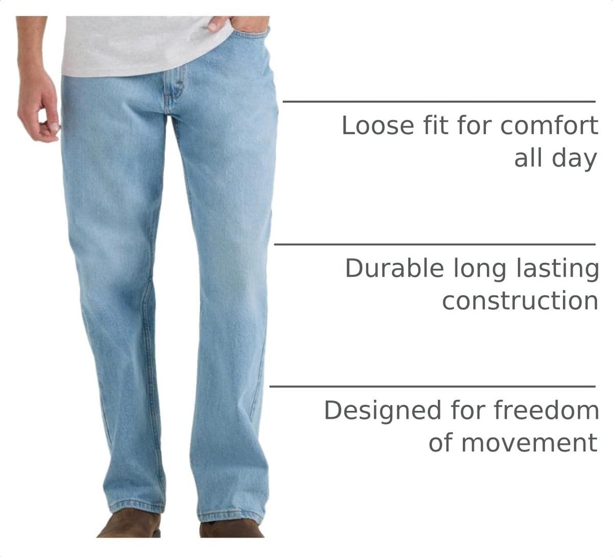 Men's Legendary Loose Jean Jones 33W x 30L by Lee – Cotton, Spandex, Jones, Model 112353940