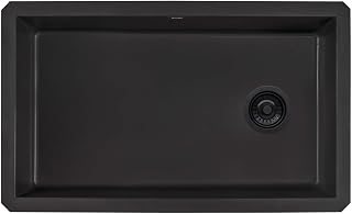 Ruvati 32x19-in Midnight Black epiGranite Undermount Kitchen Sink - RVG2033BK
