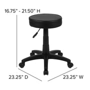 Adjustable Ergonomic Stool by Flash Furniture – Set of 1, Polyurethane, Black, Model CH-82042-3X01-GG