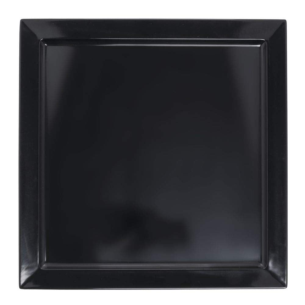 Square Black Melamine Tray - 18" L x 18" W x 1" H by HUBERT – 18" x 18" x 1", Melamine, Black, Model H0213-BK