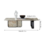 Mesa para Centro De Sala Marble Base Coffee Table Modern Apartment Simple Coffee Table Side Table Villa Living Room End Table Coffee Table by JOYNOW – 140cm, Acacia, Model 5744