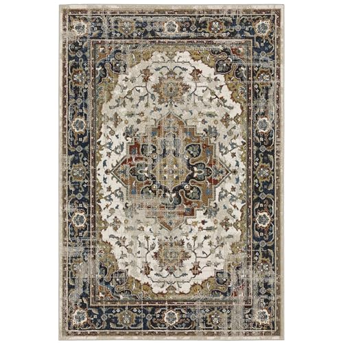 Oriental Weavers 3'10" x 5'5" (Rectangular) / Beige/ Blue / Modern Area Rugs