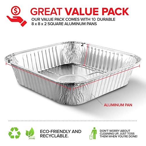 Stock Your Home 10 Pack / Silver / Pans Disposable Cookware