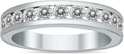 1 Carat TW Channel Set Diamond Band in 10K White Gold - Size: 5.5