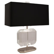 Crystal Accent Table Lamp with Black Shade by by Robert Abbey – Crystal, Polished Nickel / Lucite Crystal, Model S1197B
