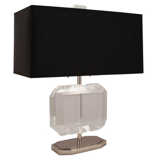 Crystal Accent Table Lamp with Black Shade by by Robert Abbey – Crystal, Polished Nickel / Lucite Crystal, Model S1197B
