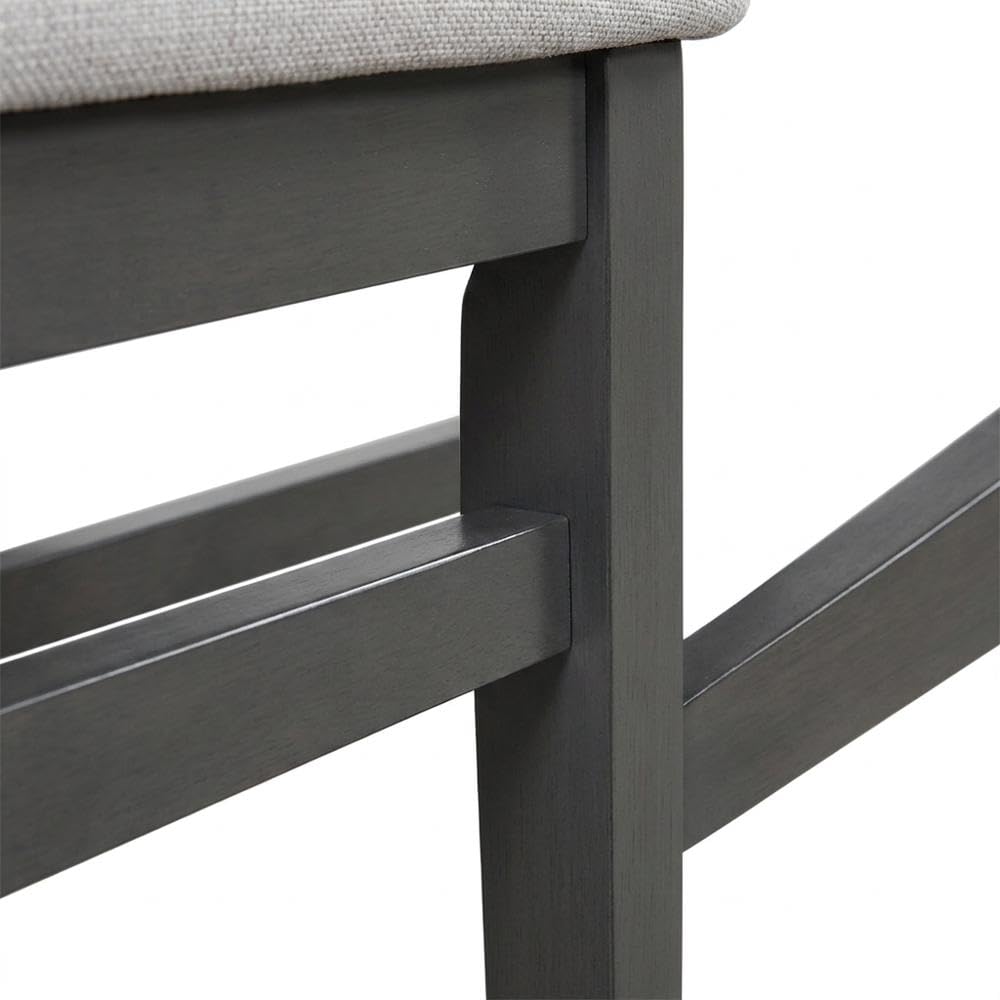 Solid Wood Dining Chairs with Polyester Seat by Starlight Canyon Home – Solid + Manufactured Wood, Polyester, Grey, Pack of 6