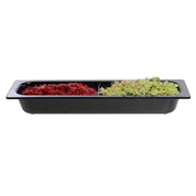 Serving Bowl Display Bowl 1/2 Size Long Divided Black Melamine by HUBERT – Melamine, Black, Model H0021-BLACK