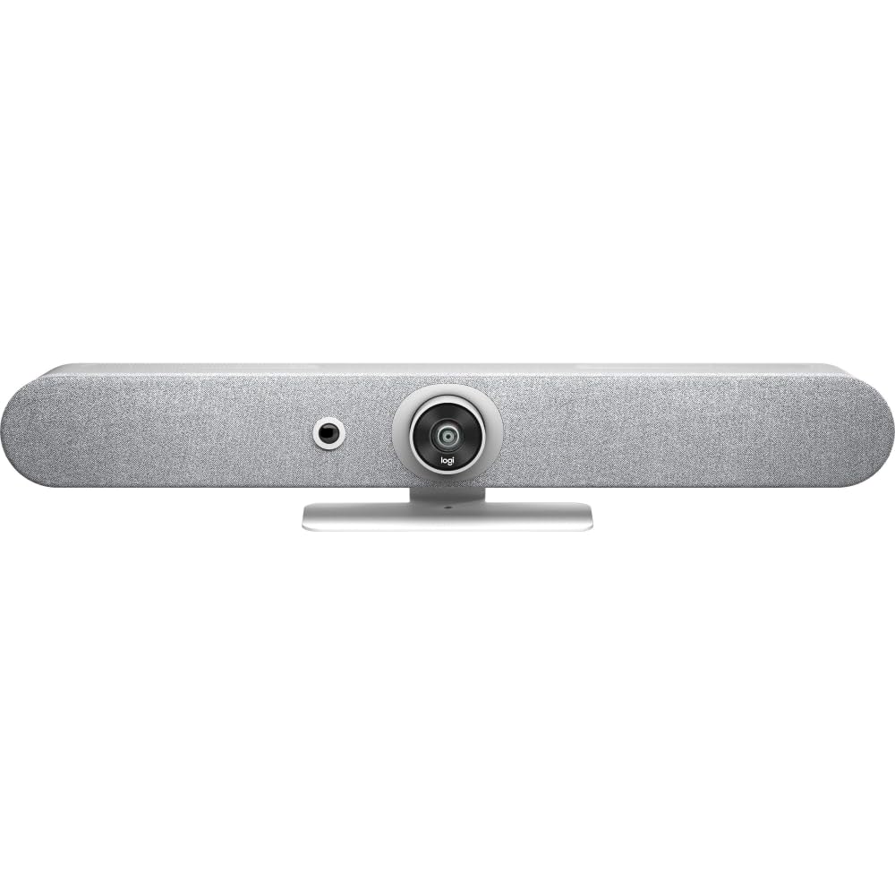 Rally Bar Mini All-in-One Video Bar for Small to Medium Rooms by Logitech – 3.6" x 28.3" x 4", White, Model 960-001348