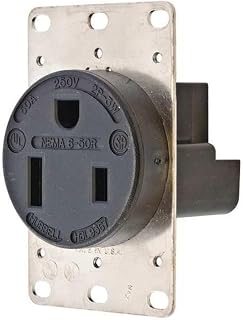 Hubbell Wiring Device-Kellems Receptacle,Single,50A,6-50R,250V,Black