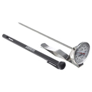 Stainless Steel Large Dial Pocket Thermometer with Black ABS Sheath - 5 1/2"L Stem by HUBERT – Polycarbonate, Black, Model IRXL220-HUBERT