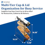 San Jamar 4 Tiers / Open Frame / Black Food Dispensers