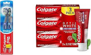 Colgate 360 Floss Tip Battery Powered Toothbrush, Sonic Toothbrush with Soft Bristles & Optic White Advanced Teeth Whitening Toothpaste, 2% Hydrogen Peroxide Toothpaste