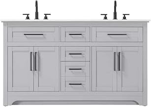 60" Double Bathroom Vanity in Grey
