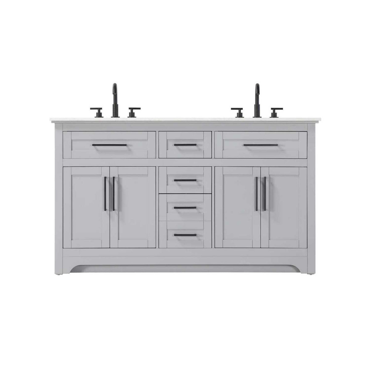 60" Double Bathroom Vanity in Grey by Elegant Kitchen and Bath – unspecified, Aluminum, Grey, Model VF85060DGR