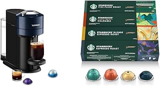 Nespresso Vertuo Next Coffee and Espresso Maker by Breville, Navy + Starbucks Capsules