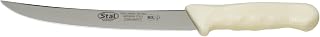 Winco 8" White Plastic Breaking Knife, High-Carbon Blade with Handle
