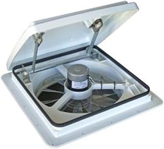 MAXXAIR Maxxfan Plus High Powered 10-Speed RV Intake and Exhaust Fan - Manual Control Electric Opening, Easy Ceiling Controls, Rain Sensor with Automatic Lid Closure, White (00-04000K)