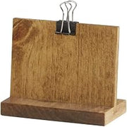 Madera Collection – Clipboard Menu Holder – 4W x 2D x 3.25H, Pine Wood with Metal Clip