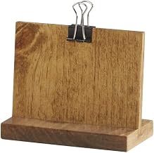 Madera Collection – Clipboard Menu Holder – 4W x 2D x 3.25H, Pine Wood with Metal Clip