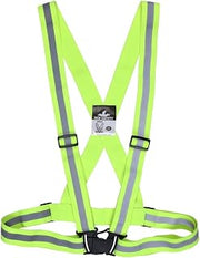 MCR Safety HVS18 Sash with Full Elastic Stretch Bands, Stretch Silver Reflective Stripes, Adjustable Chest and Waist, Easy Release Front Closure