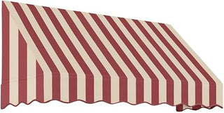 AWNTECH 8.375 Ft San Francisco Elegant Slope Style Door/Window Awning Fixed Outdoor Canopy 100.5 Inch W x 24 Inch H x 48 Inch Proj, Burgundy and Tan Stripe