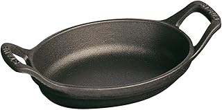 STAUB Cast Iron 5.5-inch x 3.8-inch Mini Oval Gratin Baking Dish - Matte Black