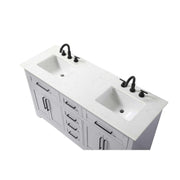 60" Double Bathroom Vanity in Grey by Elegant Kitchen and Bath – unspecified, Aluminum, Grey, Model VF85060DGR
